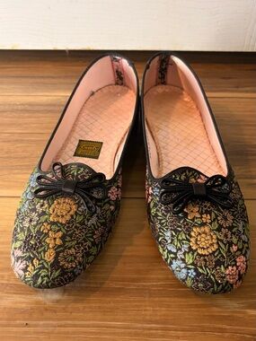 Vintage 1950s 60s Daniel Green Comfy Lotus Brocade Slippers Size 9B Original Box